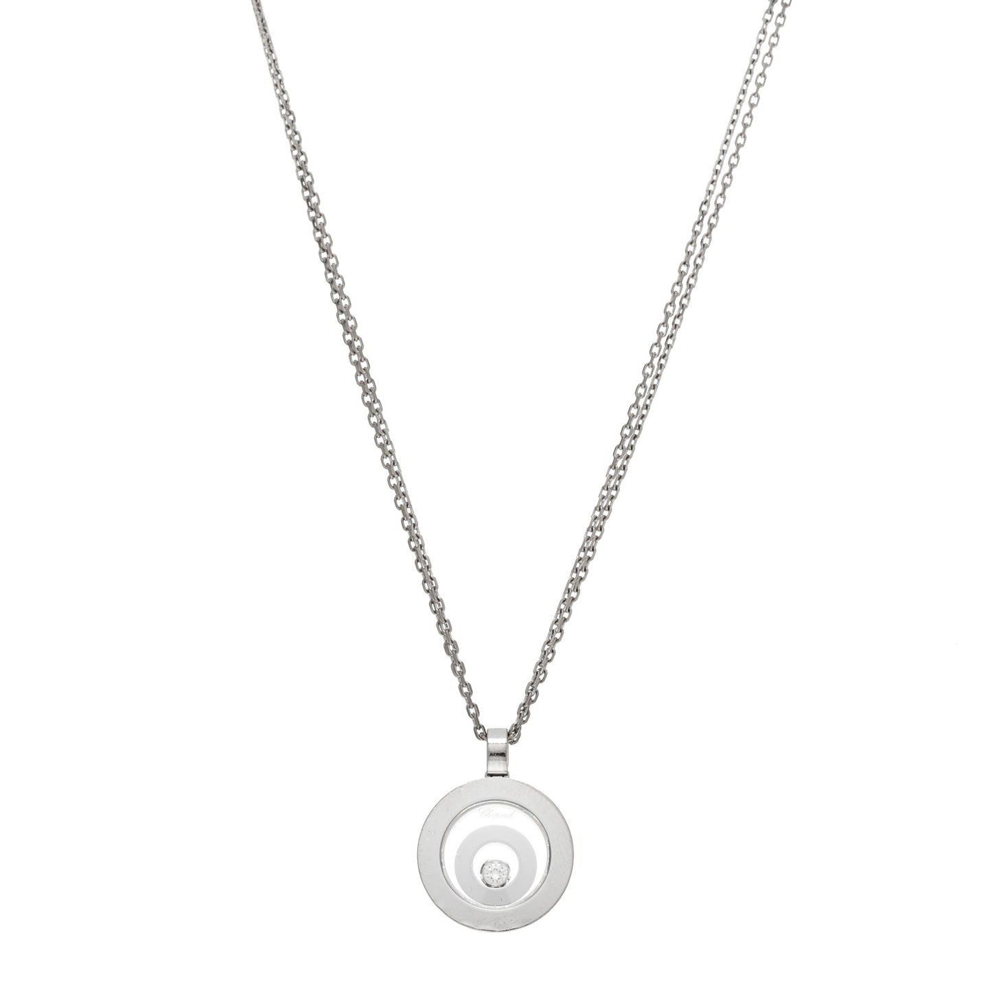 18K White Gold Diamond Happy Spirit Pendant Necklace