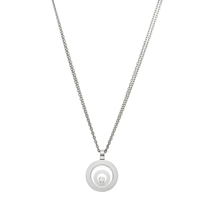 Chopard 18K White Gold Diamond Happy Spirit Pendant Necklace 1 of 6