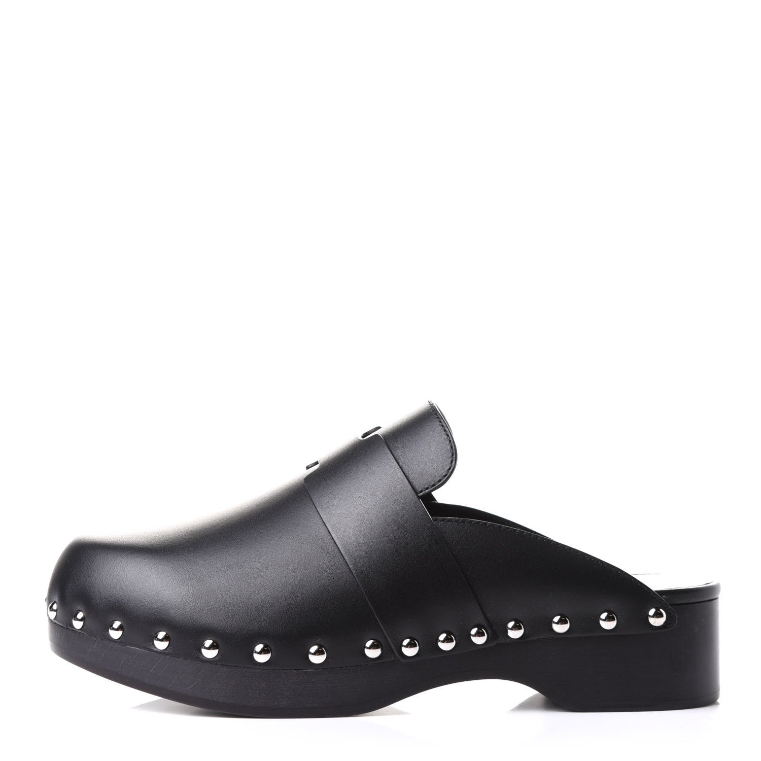 Hermes Calfskin Calya Mules 37 Black 1 of 9
