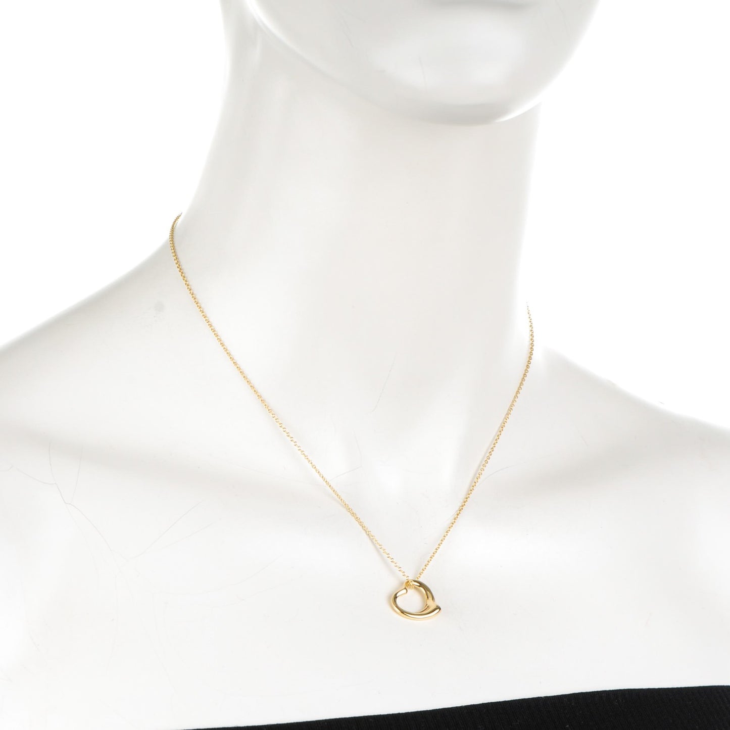 18K Yellow Gold Elsa Peretti Small Open Heart Pendant Necklace