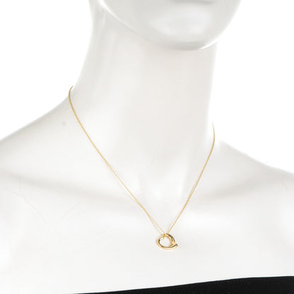 Tiffany 18K Yellow Gold Elsa Peretti Small Open Heart Pendant Necklace 2 of 7