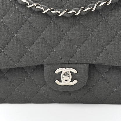 Chanel Jersey Quilted Medium Double Flap Grey 10 of 11