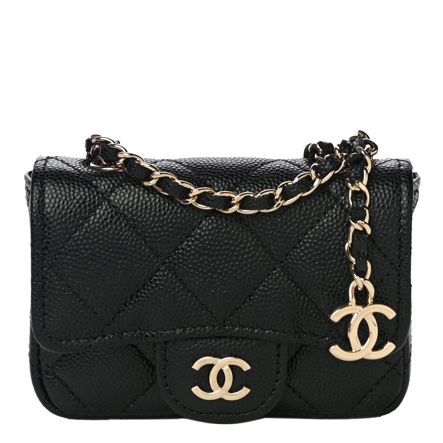 Chanel Caviar Quilted Mini Chain Belt Bag Black 1 of 12