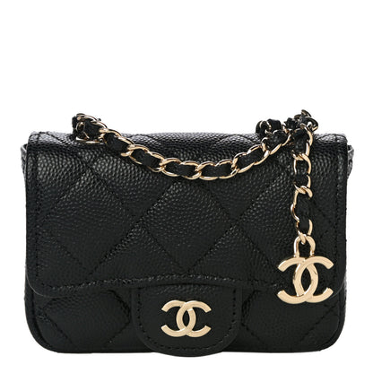 Chanel Caviar Quilted Mini Chain Belt Bag Black 1 of 12