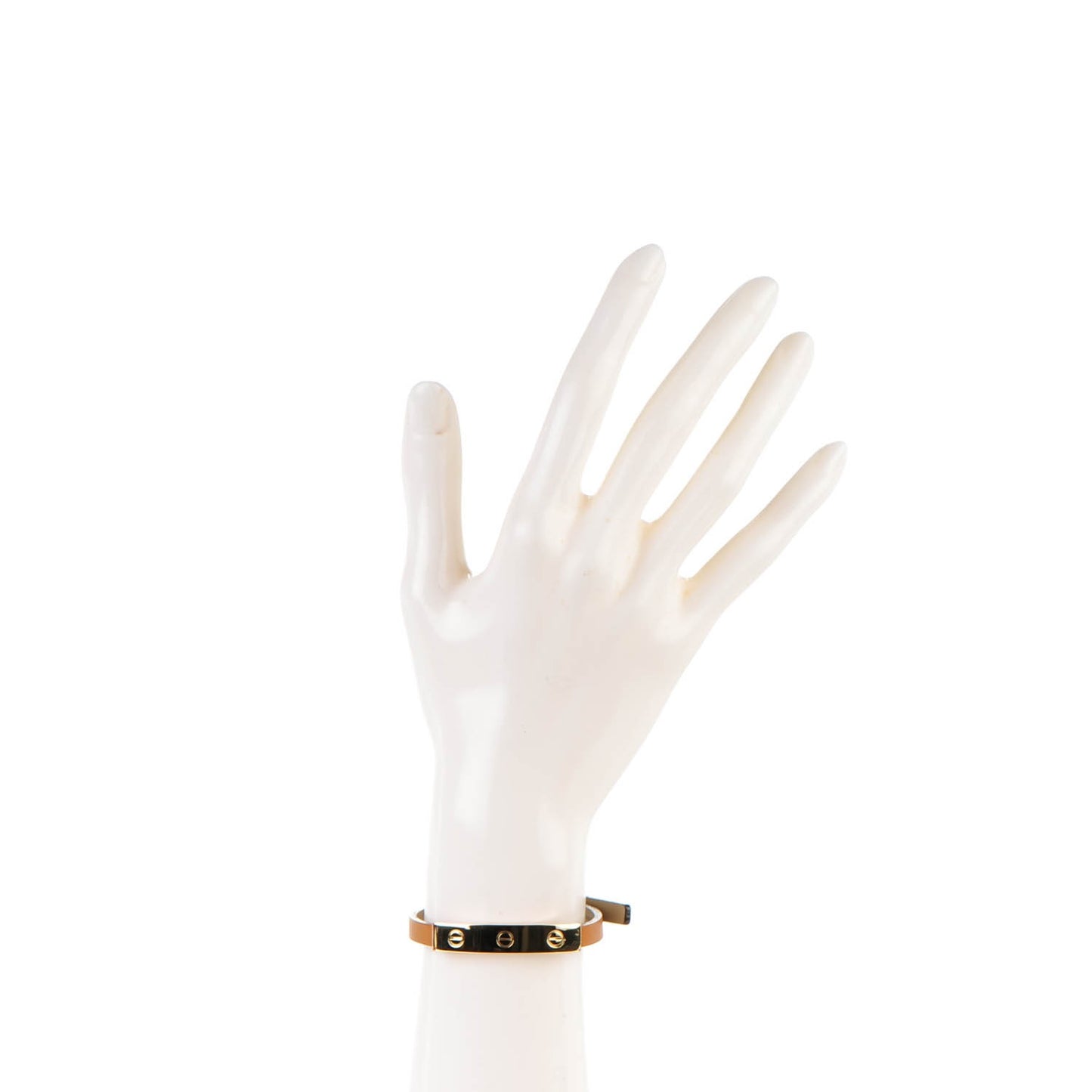 18K Yellow Gold Lambskin 3 Motif LOVE Bracelet Brown