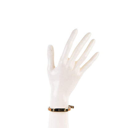 Cartier 18K Yellow Gold Lambskin 3 Motif LOVE Bracelet Brown 2 of 8