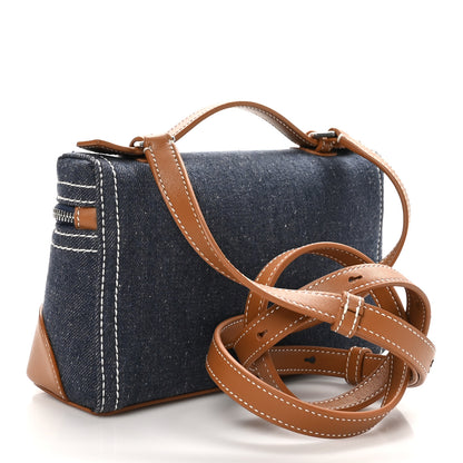 Loro Piana Denim L19 Extra Pocket Pouch Blue Warm Tan 3 of 9
