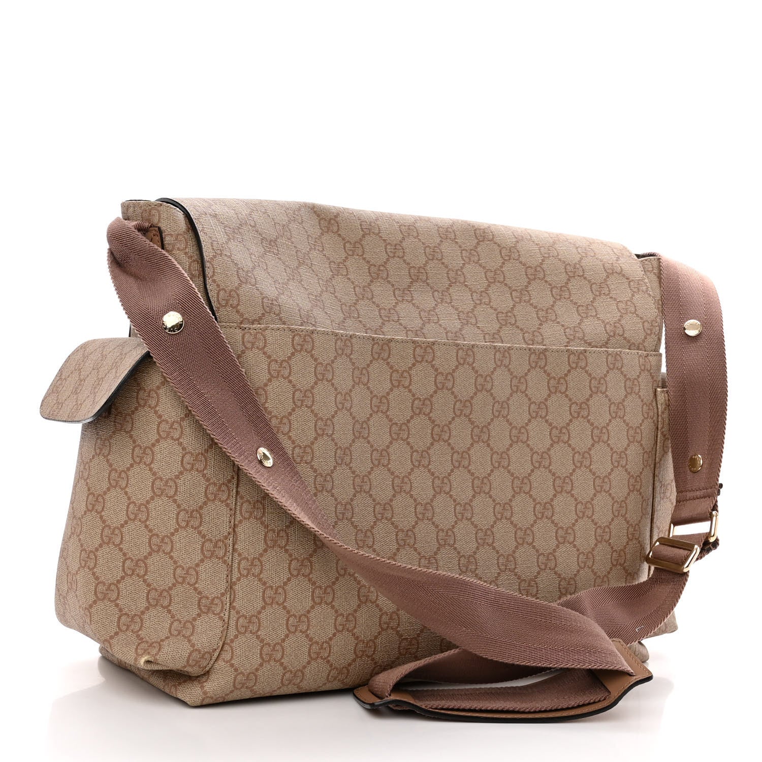 Gucci GG Supreme Monogram Messenger Diaper Bag Beige 4 of 12