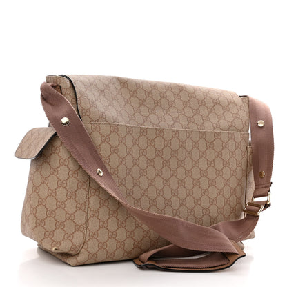 Gucci GG Supreme Monogram Messenger Diaper Bag Beige 4 of 12