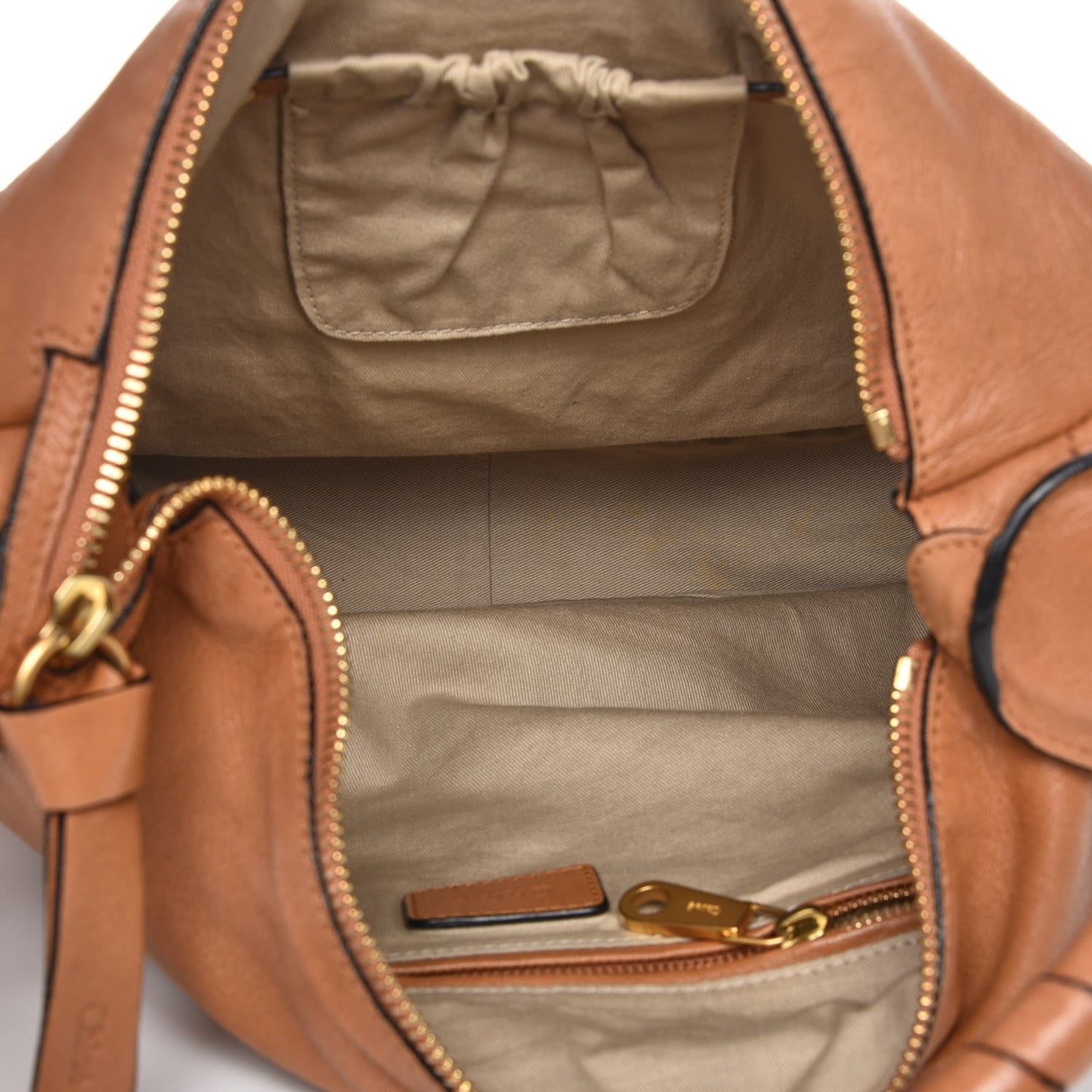 Calfskin Perforated Large Marcie Hobo Tan