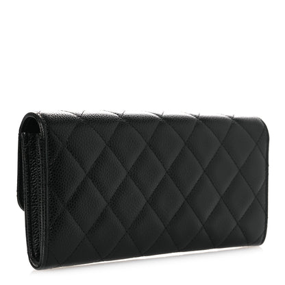 Chanel Caviar Quilted Large Gusset Flap Wallet Black 5 of 20