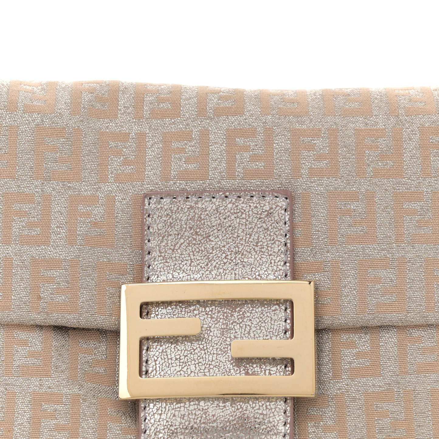 Metallic Jacquard Zucchino Suede Mini Mama Baguette Cipria Argento Grigio