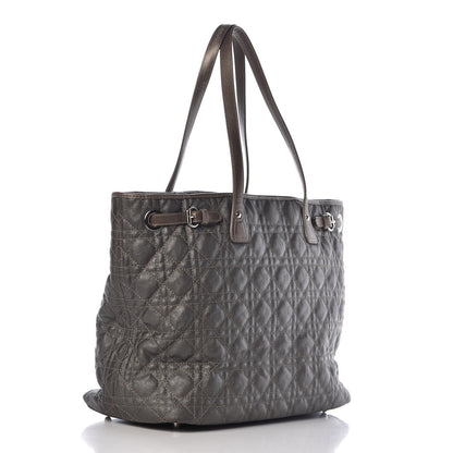 Christian Dior Coated Canvas Cannage Medium Panarea Tote Grey 3 of 9