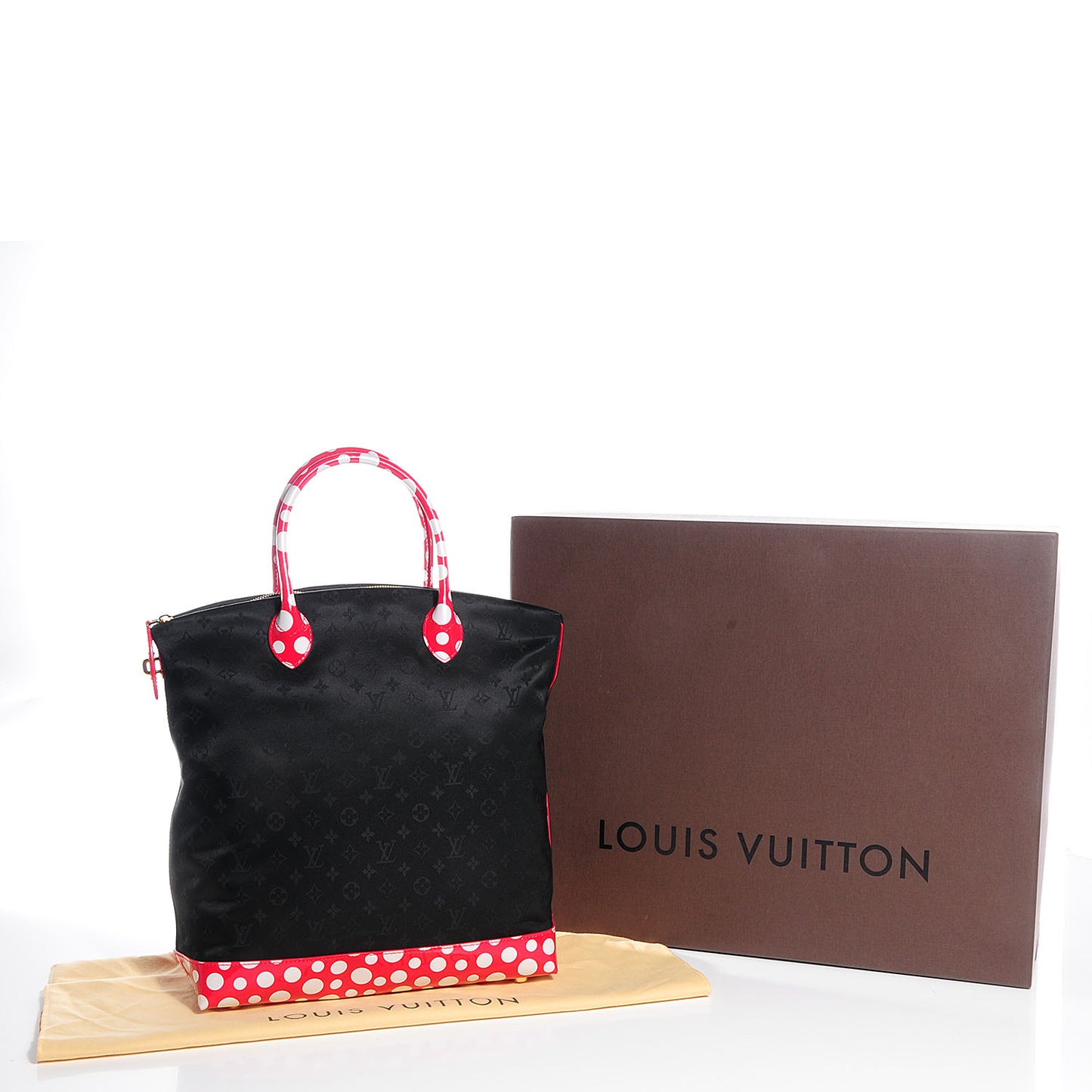 Nylon Monogram Kusama Infinity Dots Vertical Lockit Black Red