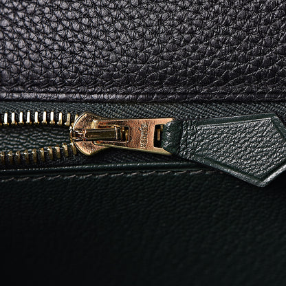 Hermes Togo Kelly Horseshoe Sellier 32 Black Vert Fonce 32 of 41