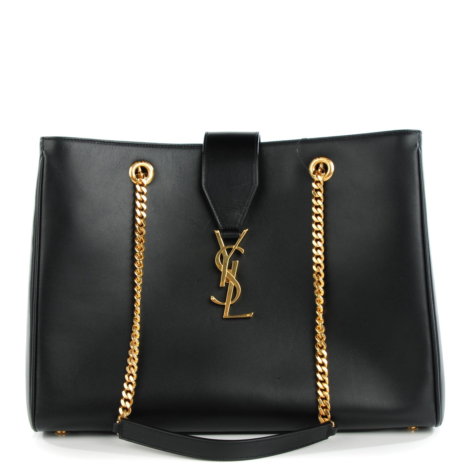 Saint Laurent Soft Calfskin Monogram Cassandre Shopper Black 1 of 7