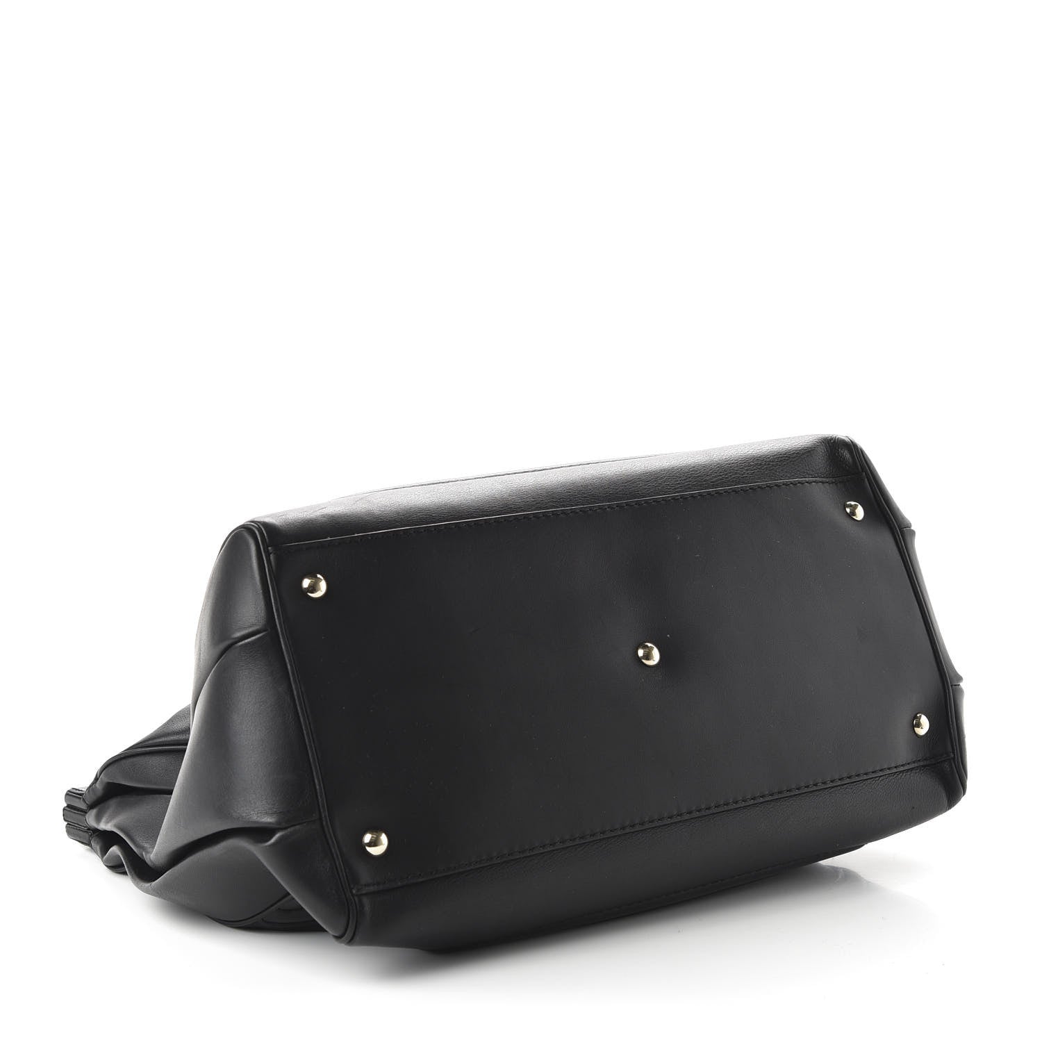 Gucci Calfskin Bold Bamboo Medium Top Handle Bag Black 4 of 11