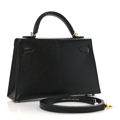 Hermes Chevre Chamkila Mini Kelly Sellier 20 Black 3 of 11