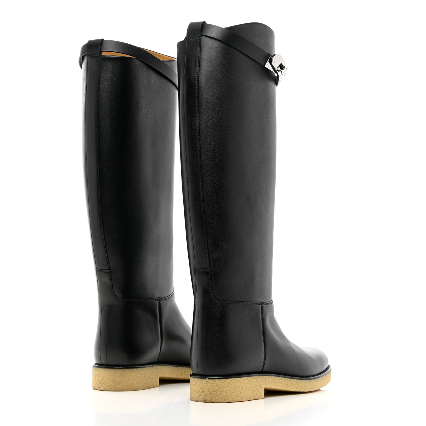 Calfskin Faustine Boots 38.5 Black