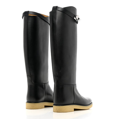 Hermes Calfskin Faustine Boots 38.5 Black 4 of 14