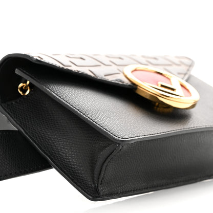 Fendi Vitello Liberty F is Fendi Bi-Color FF 1974 Embossed Envelope Belt Bag Maya Black 9 of 10