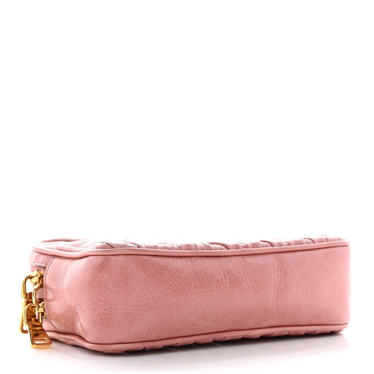 Miu Miu Vitello Lux Matelasse Double Zip Shoulder Bag Loto 4 of 10
