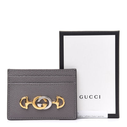 Gucci Grainy Calfskin Zumi Card Holder Dusty Grey 7 of 7