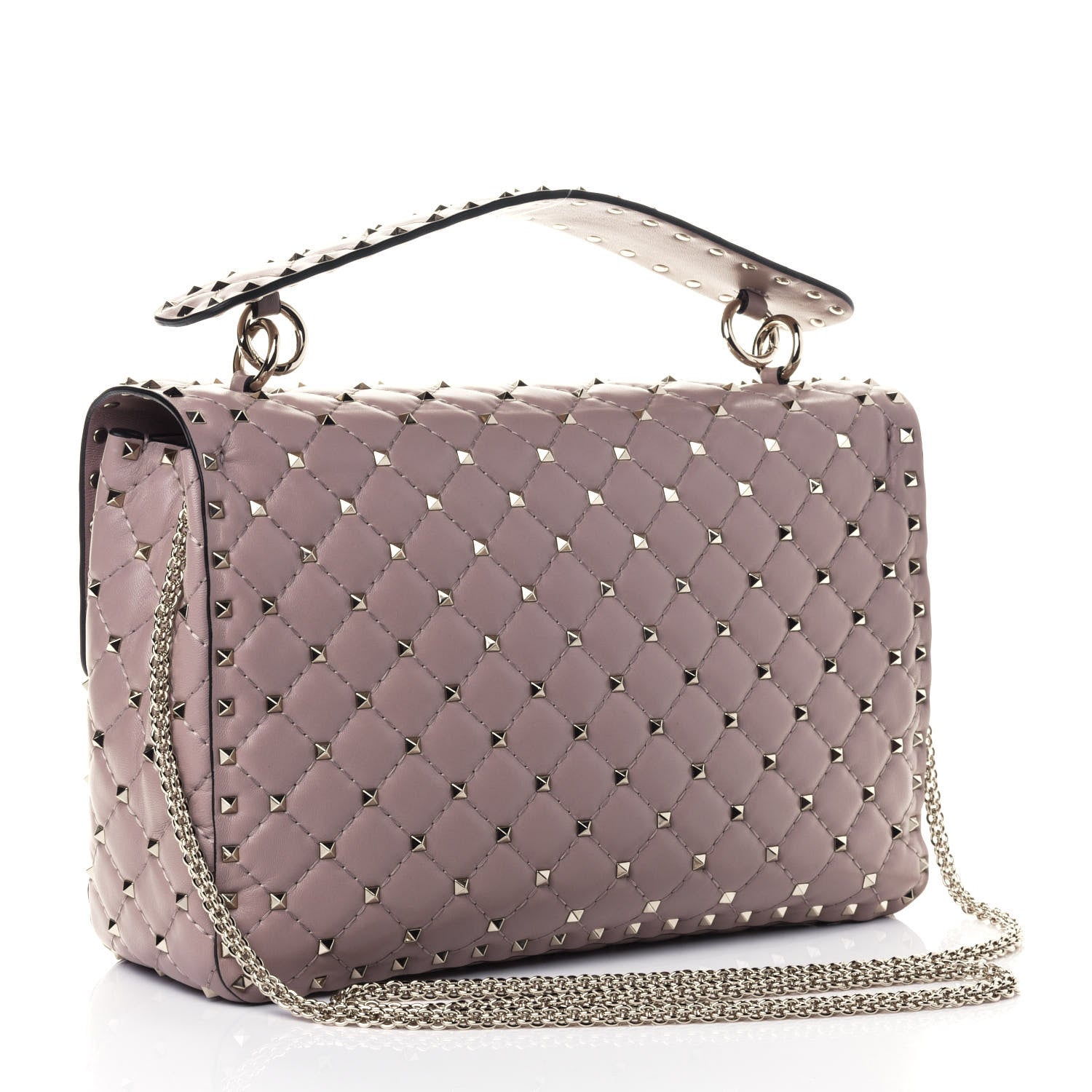 Valentino Garavani Nappa Large Rockstud Spike Shoulder Bag Poudre 2 of 4