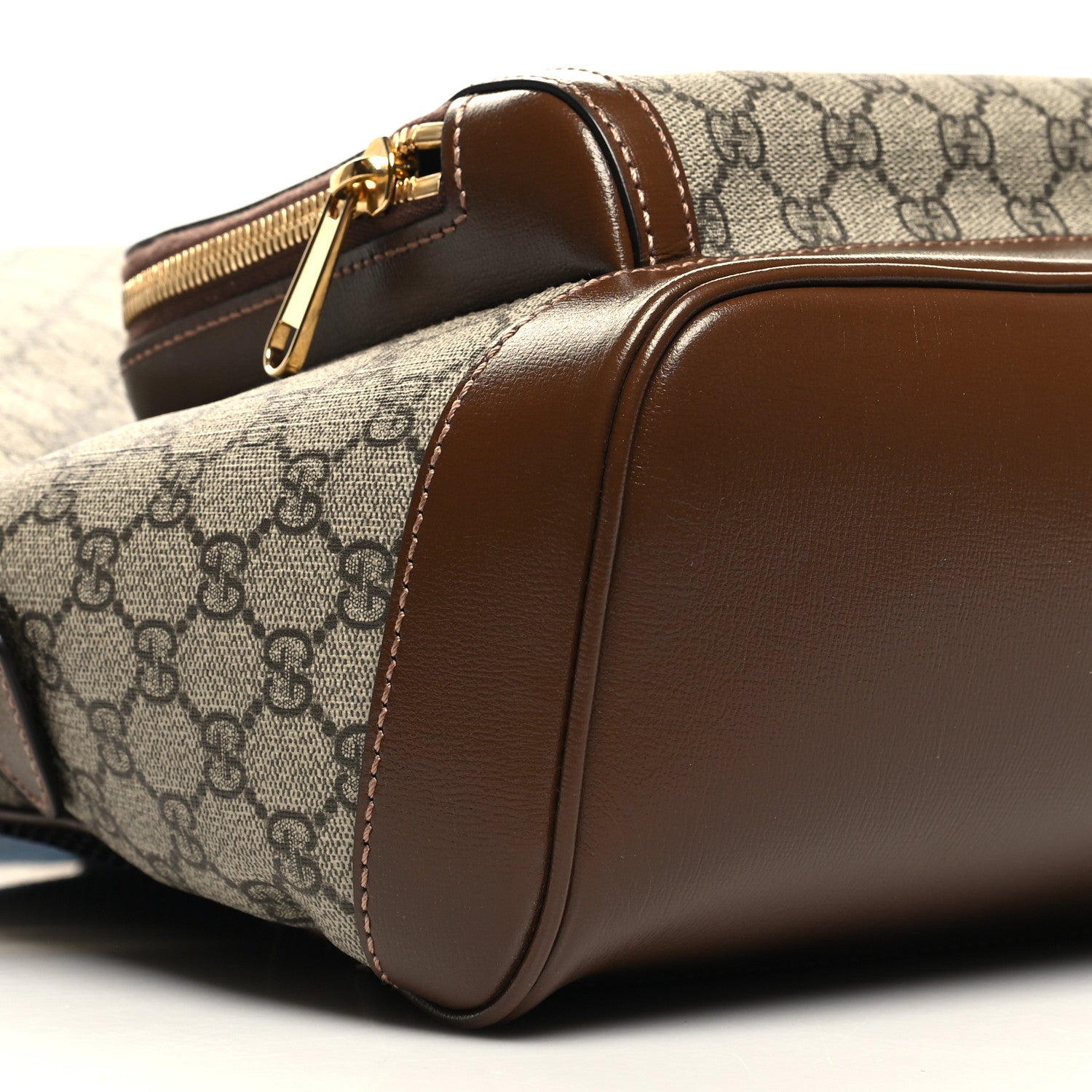 Gucci GG Supreme Monogram Textured Calfskin Retro Interlocking G Backpack Brown Beige 9 of 12