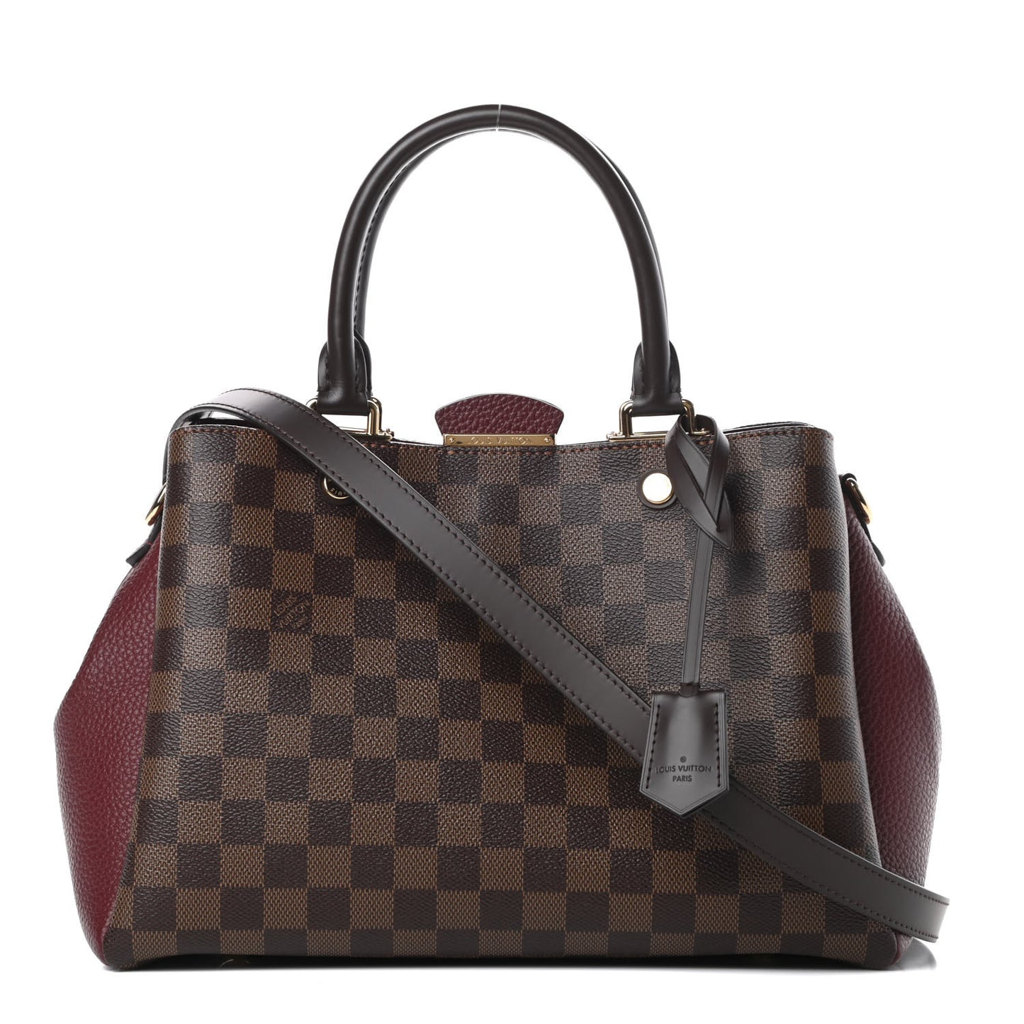 Damier Ebene Cuir Taurillon Brittany Bordeaux