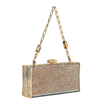 Judith Leiber Swarovski Crystal Minaudiere Clutch Gold Multicolor 2 of 10