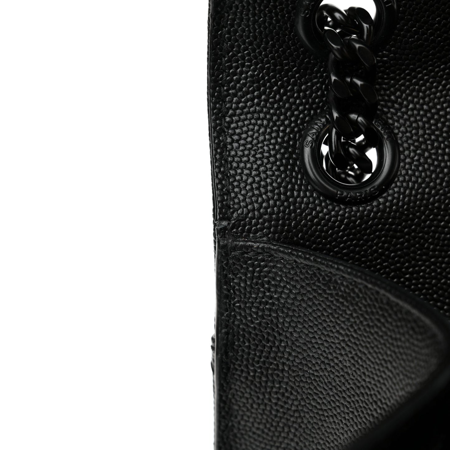 Grain De Poudre Textured Mixed Matelasse Triquilt Medium Monogram Monochrome Satchel Black