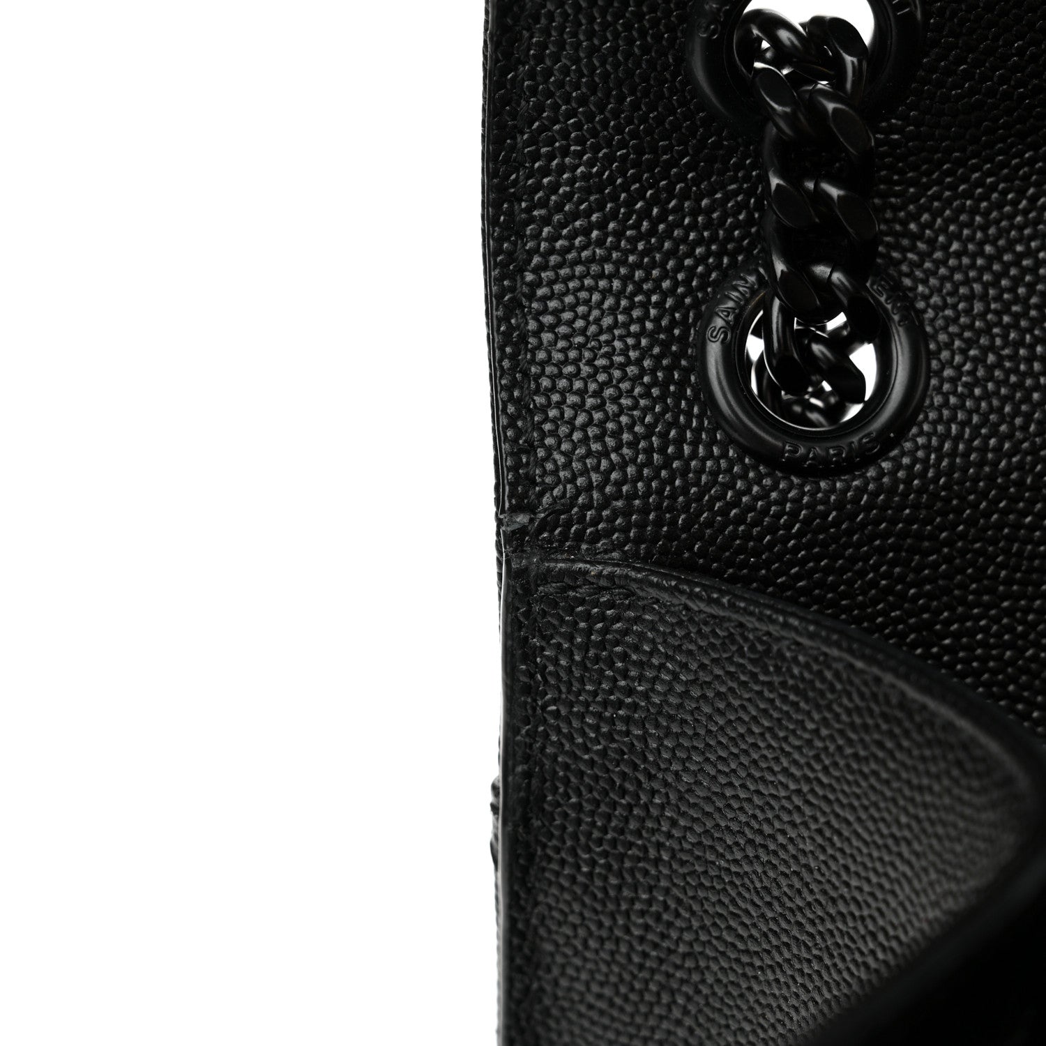 Saint Laurent Grain De Poudre Textured Mixed Matelasse Triquilt Medium Monogram Monochrome Satchel Black 13 of 14
