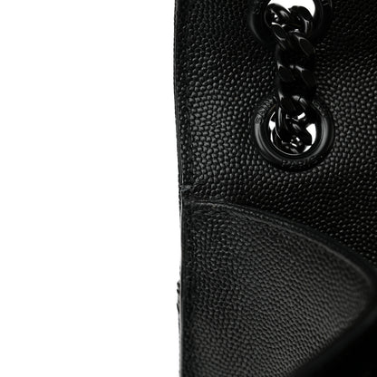 Saint Laurent Grain De Poudre Textured Mixed Matelasse Triquilt Medium Monogram Monochrome Satchel Black 13 of 14