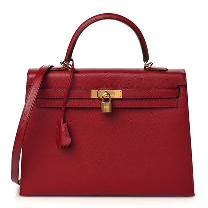 Hermes Epsom Kelly Sellier 35 Rouge Grenat 1 of 13