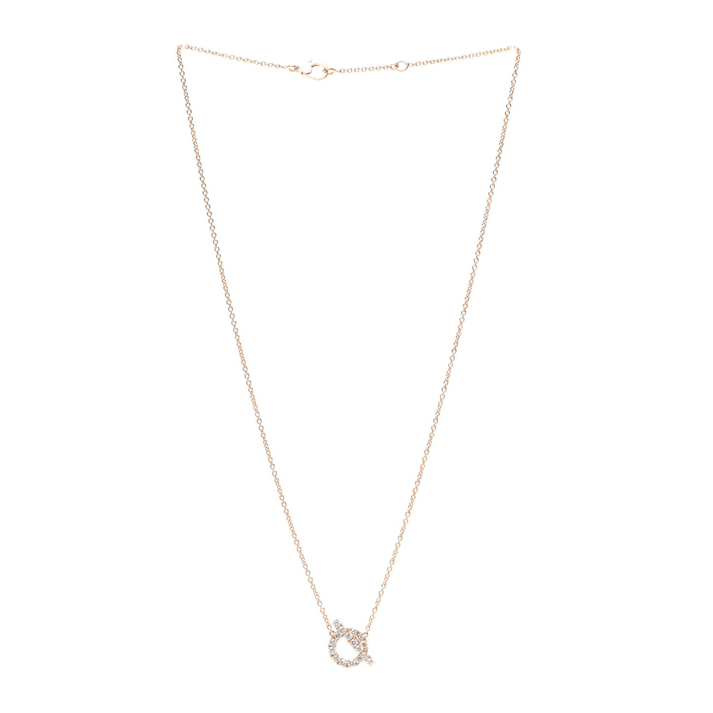 18K Rose Gold Diamond Finesse Pendant Necklace