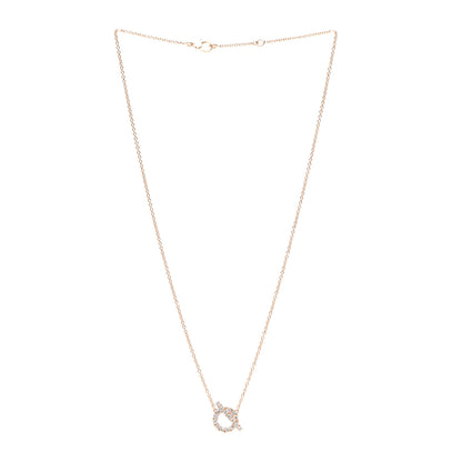 Hermes 18K Rose Gold Diamond Finesse Pendant Necklace 3 of 6