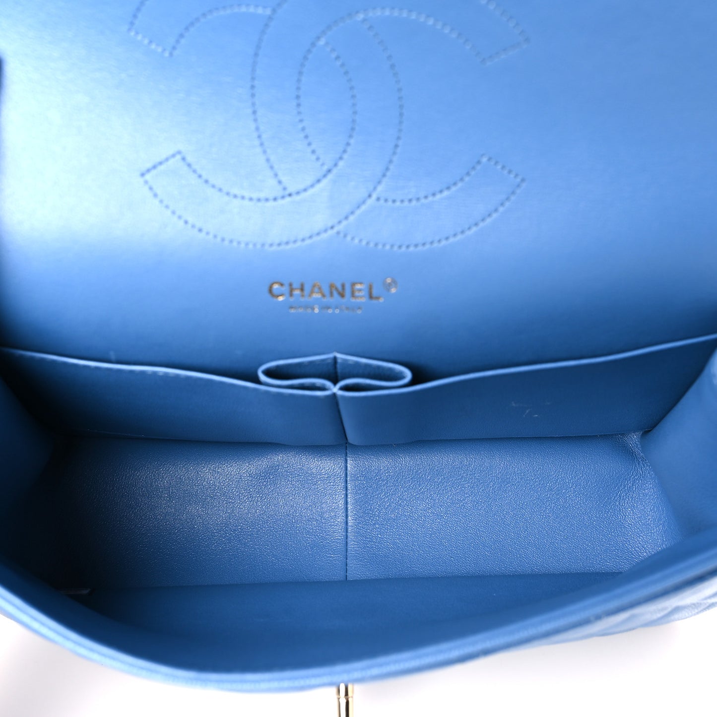 Caviar Quilted Jumbo Double Flap Blue