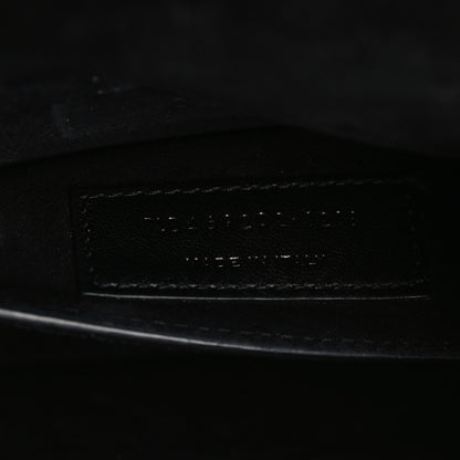 Saint Laurent Calfskin Medium Monogram Sunset Shoulder Bag With Braided Strap Black 6 of 11