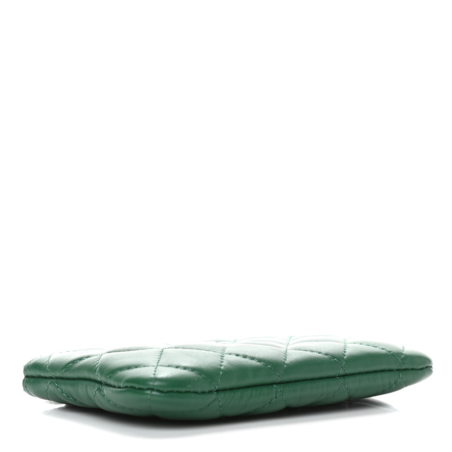 Lambskin Quilted Small Casino Cosmetic Case Green