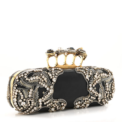 Alexander McQueen Silk Crystal Knucklebox Clutch Black 4 of 8