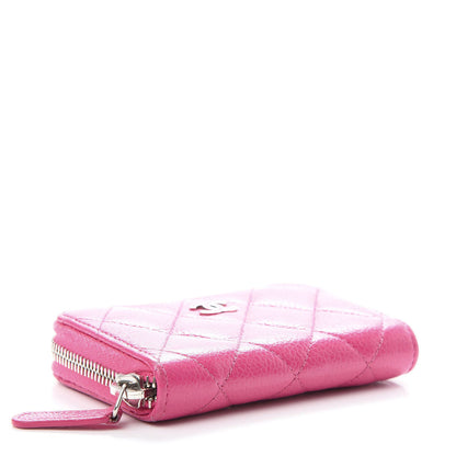 Chanel Caviar Quilted Zip Coin Purse Pink 4 of 10