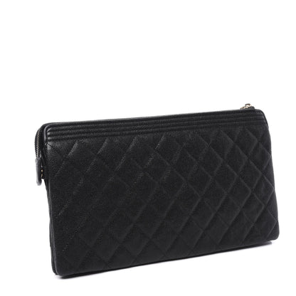 Chanel Caviar Quilted Small Zipped Boy Pouch Black 2 of 10