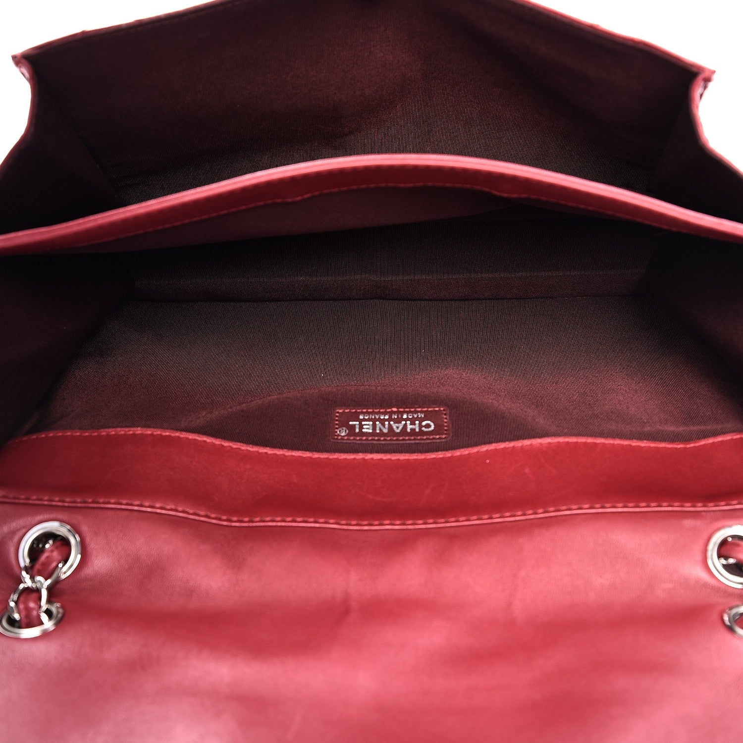 Chanel Lambskin Paris Bombay Reissue Accordion Flap Dark Red 5 of 9