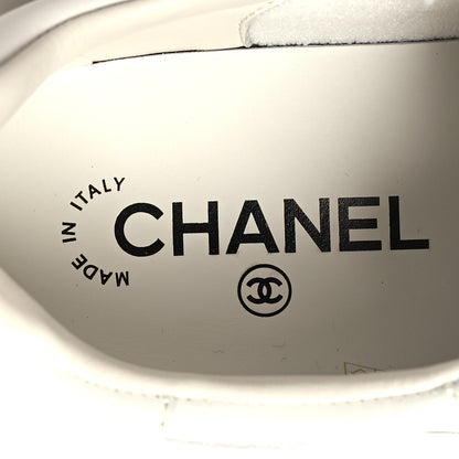 Chanel Calfskin Womens CC Logo Sneakers 37.5 White 8 of 9