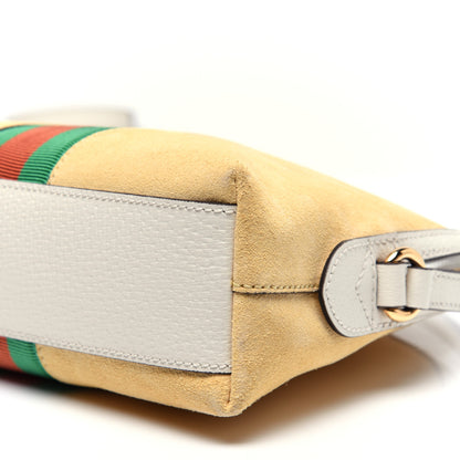 Gucci Suede Calfskin GG Web Small Ophidia Dome Shoulder Bag Burro New Mystic White 8 of 13
