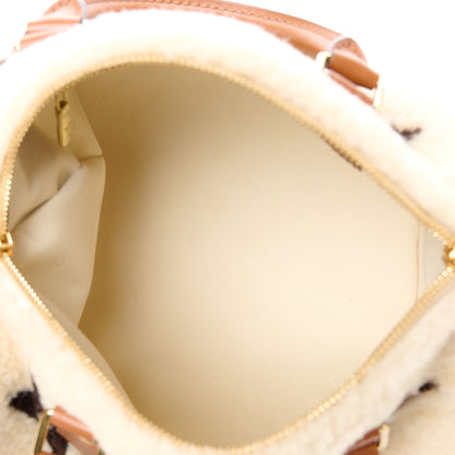 Louis Vuitton Monogram Shearling Speedy Bandouliere 25 Cream Brown 5 of 11