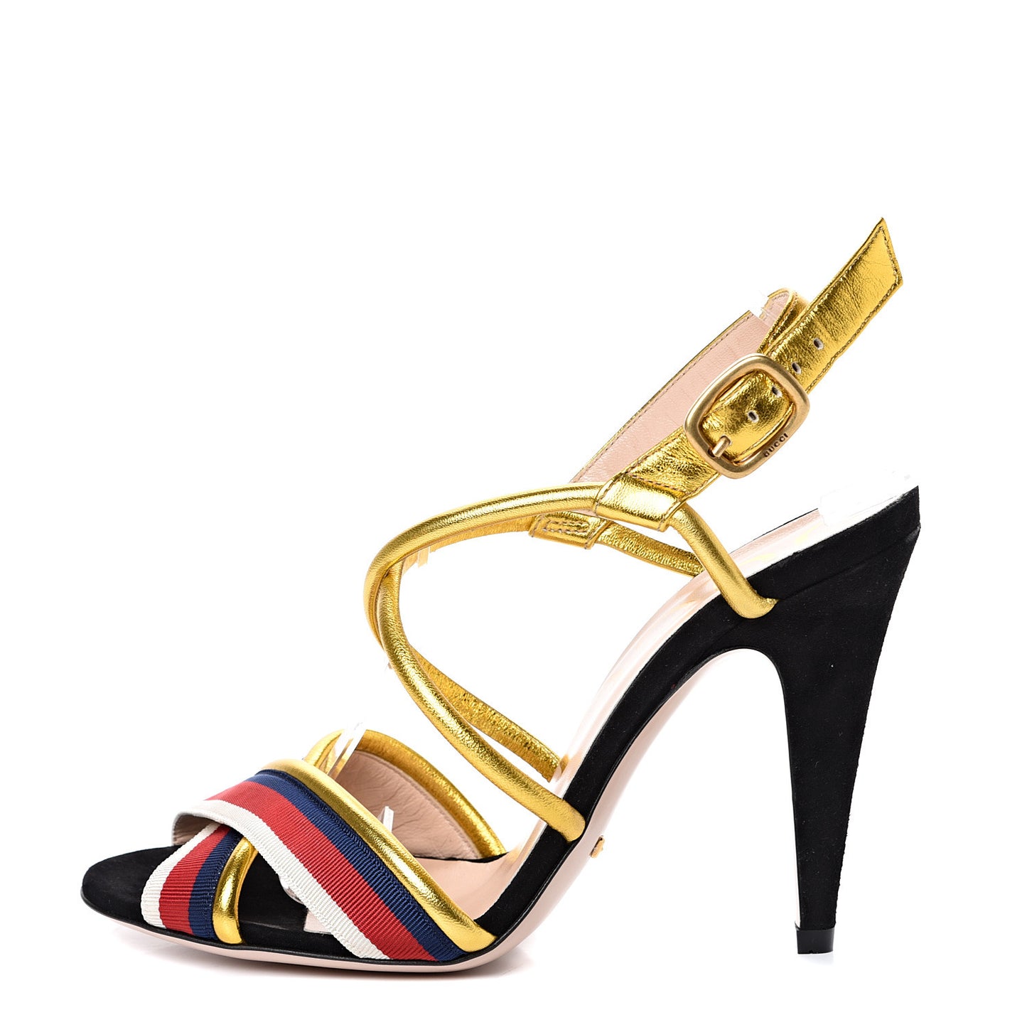 Metallic Nappa Sylvie Web Sandal 37.5 Gold