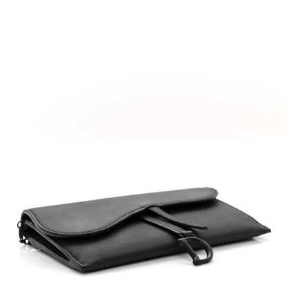 Christian Dior Ultra Matte Calfskin Saddle Chain Wallet Pouch Black 5 of 11