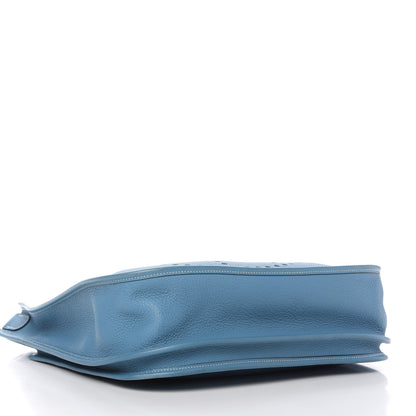 Hermes Taurillon Clemence Evelyne II GM Blue Jean 4 of 9